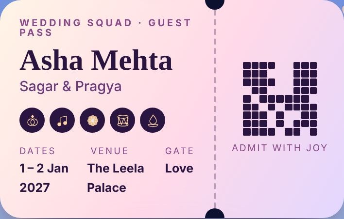 Wedding Squad guest pass